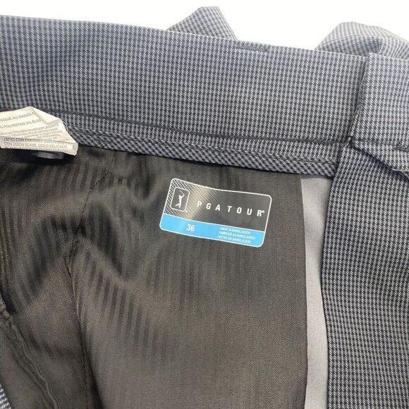 PGA Golf Shorts Men’s Size 36 Performance Chino Gray Pinstriped Dark Gray - Picture 9 of 15